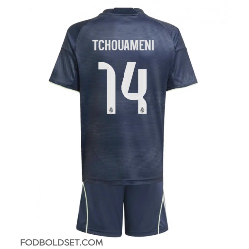 Real Madrid Aurelien Tchouameni #14 Udebane Trøje Børn 2025-26 Kortærmet (+ Korte bukser)